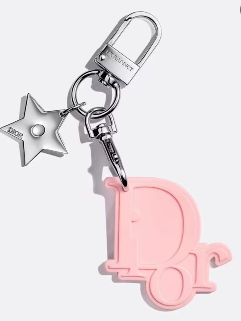 Dior Pink 'D' Keychain Charm